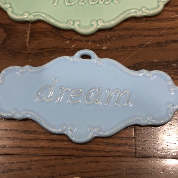 Lot of 3 2004 ASP- Ceramic Wall Signs Positive Affirmation Dream- Relax, create - Picture 3 of 5